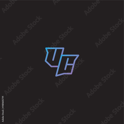 amazing esport style VC monogram logo design letter dinamyc line gaming concept