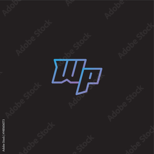 amazing esport style WP monogram logo design letter dinamyc line gaming concept