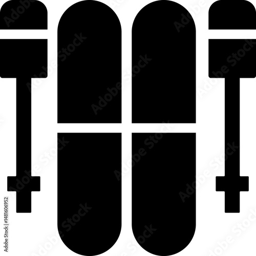 Rounded Filled Ski  Icon