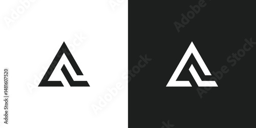Letter AL Triangle Logo Design