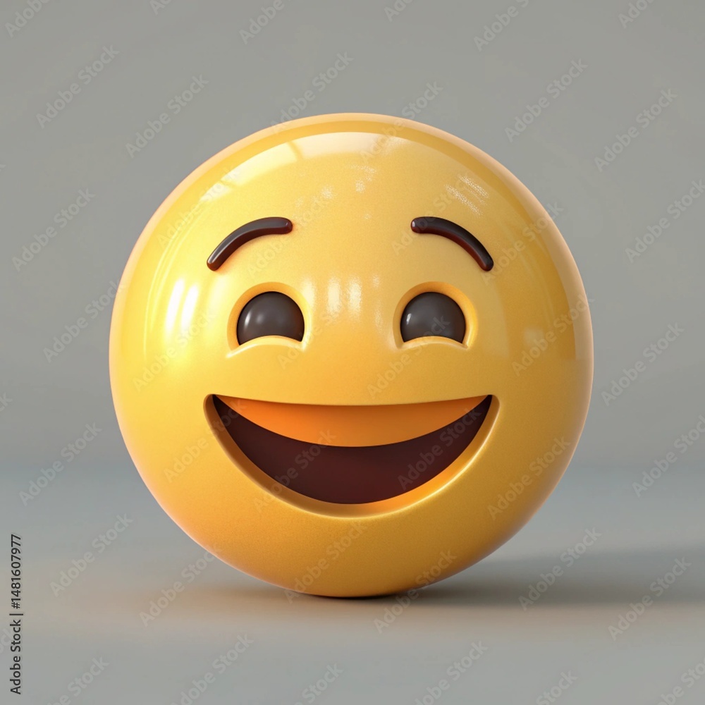 Fototapeta premium 3D illustration smile icon