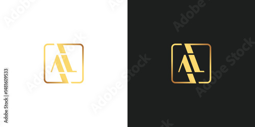 Letter AL with Rectangle Logo Design