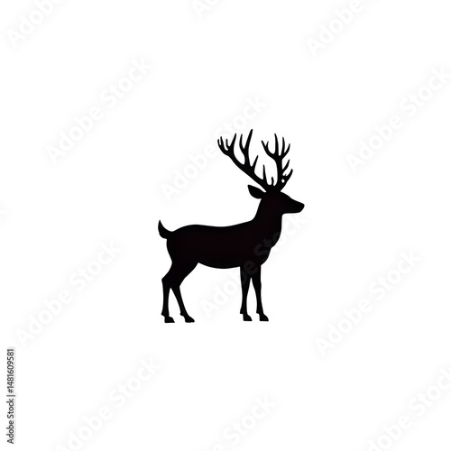 Deer, Vector drawing on a transparent background