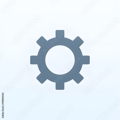 Minimalistic icon of a gear symbol on a transparent background