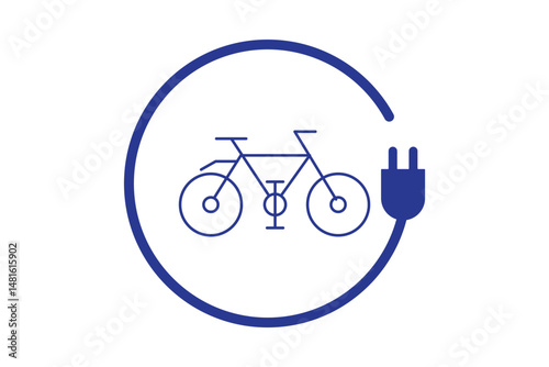Electric car with plug icon. Simple outline style. EV car, green hybrid vehicles charging point, eco friendly vehicle concept. Thin line symbol. Vector illustration isolated. Editable stroke.