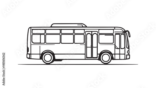  City Bus line art illustration 