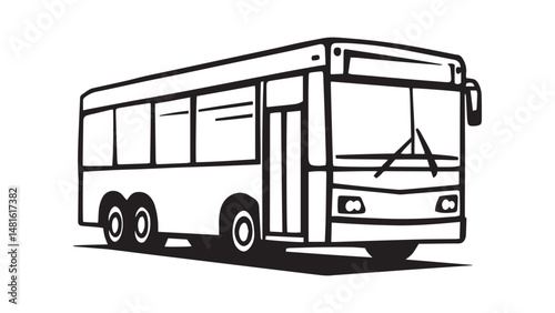  City Bus line art illustration 