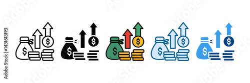 Profitable Investment Icon Set Multiple Style Collection