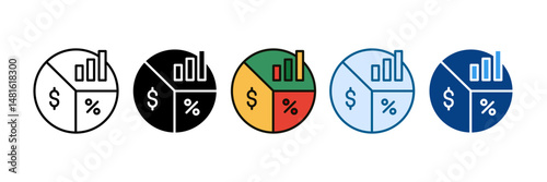 Market Dominance Icon Set Multiple Style Collection