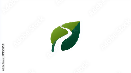Green Path Leaf Logo: A sty...