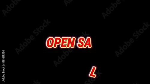 animated text effect open sale