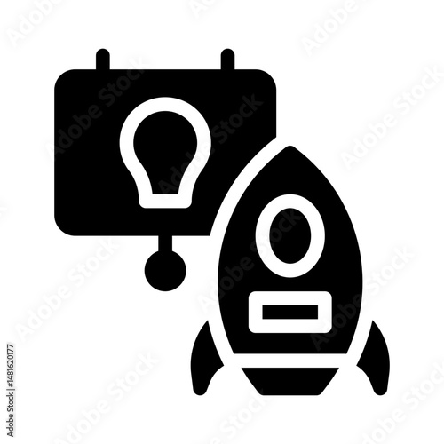 startup pitch glyph icon