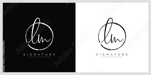 LM Initial handwriting logo template