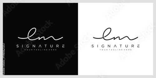 LM Initial handwriting logo template