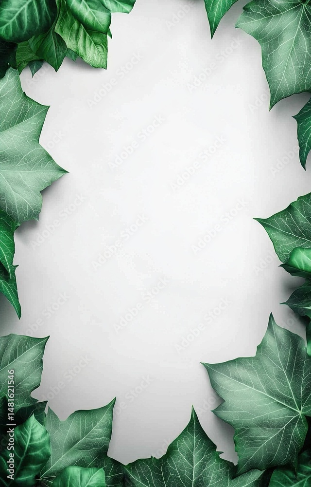 Fototapeta premium green leaf frame