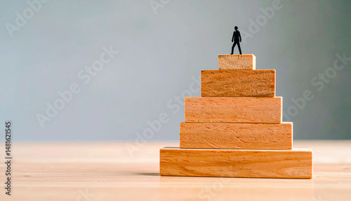 Achieving success through strategic growth office infographic minimalist elevated perspective personal development