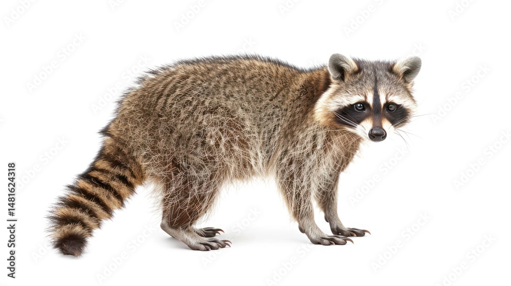 Obraz premium Raccoon portrait on white background