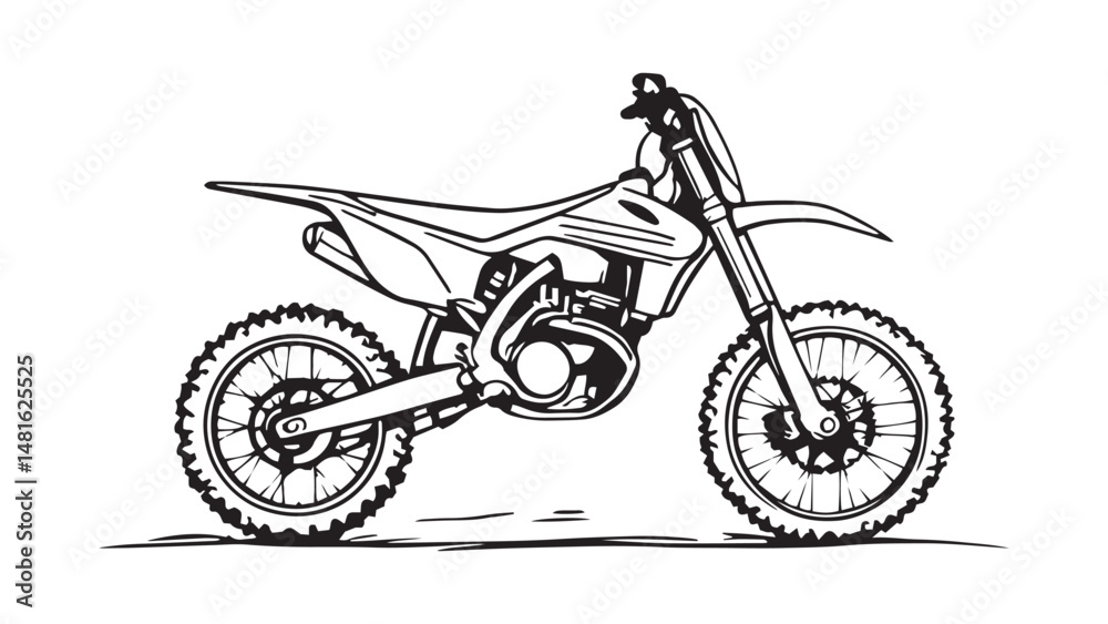 Fototapeta premium Dirt Bike line art