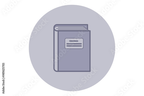 Simple line icon of closed book against light gray background. Education and learning, appealing to students and educators