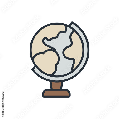 globe icons isolated on White Background. Flat style design