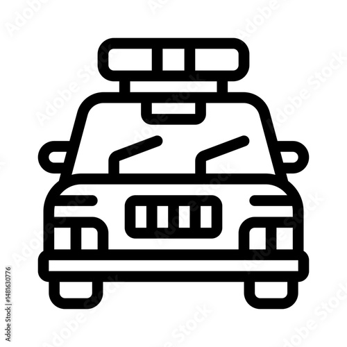 police car line icon