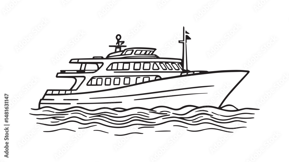 Obraz premium Ferry line art