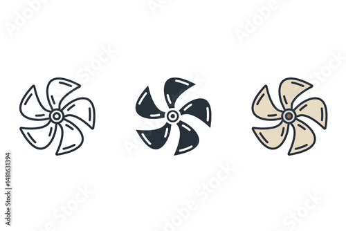 propeller icons isolated on White Background. Flat style design