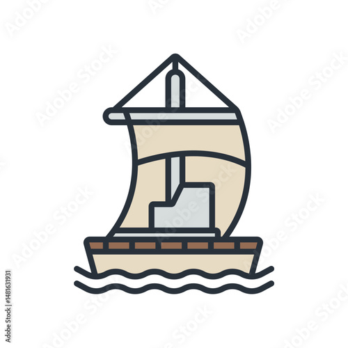 raft icons isolated on White Background. Flat style design