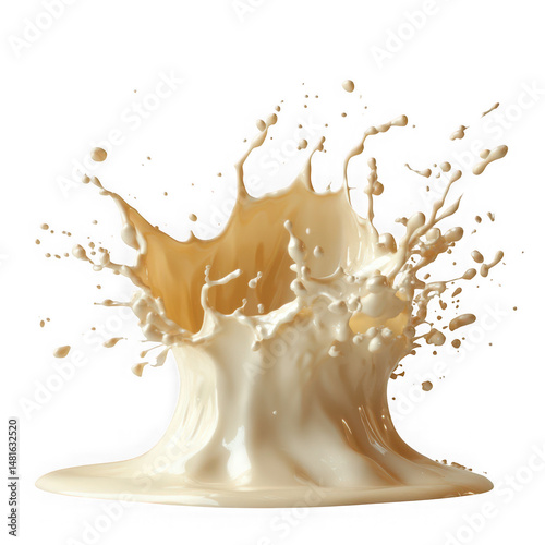 creamy fluid splash against white background  