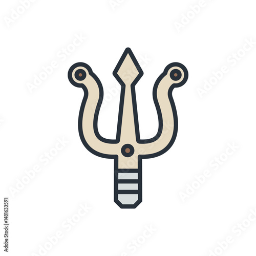 trident icons isolated on White Background. Flat style design
