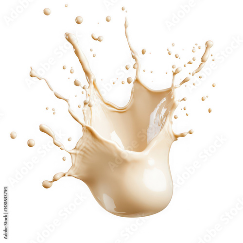 dynamic creamy fluid splash  