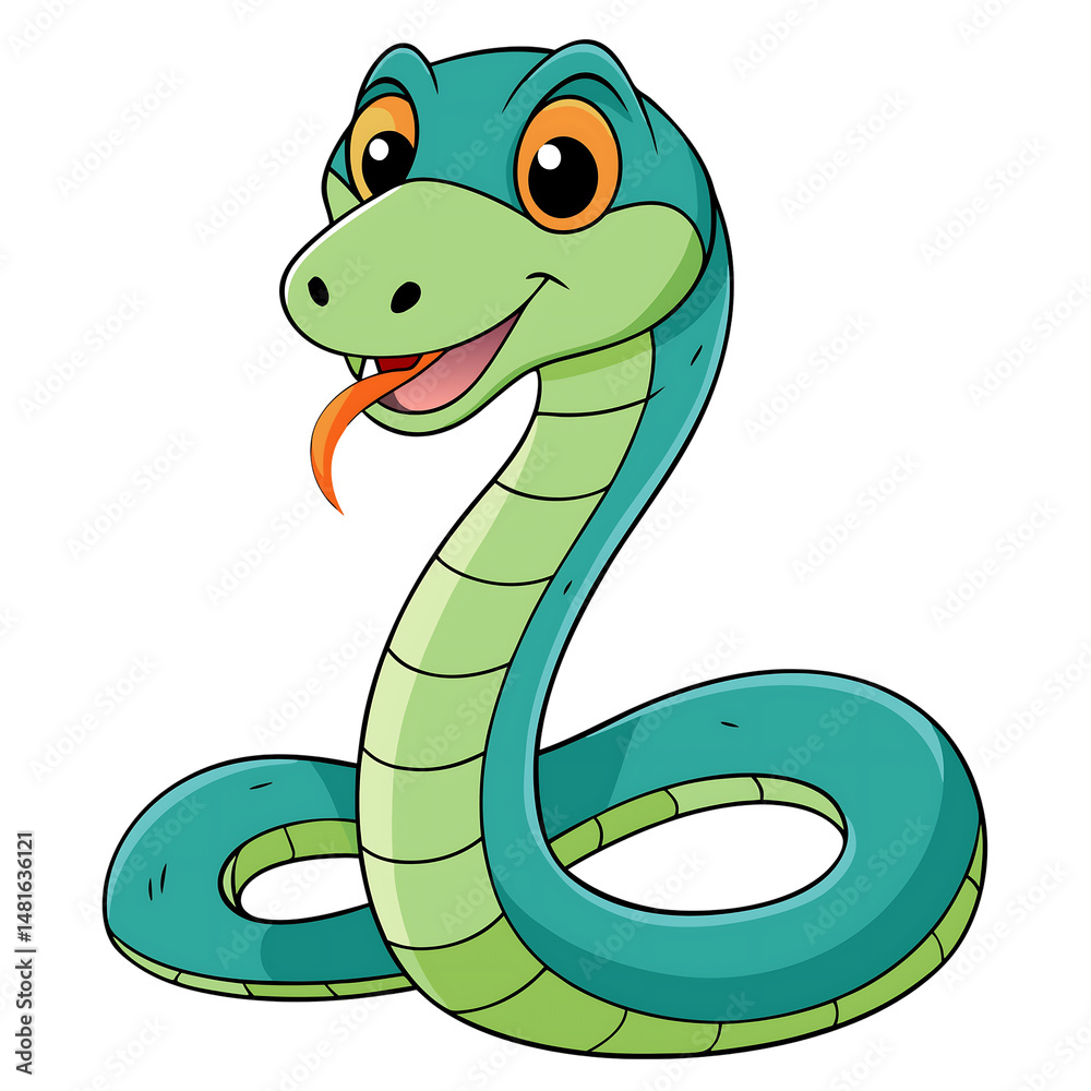 Obraz premium snake on white background