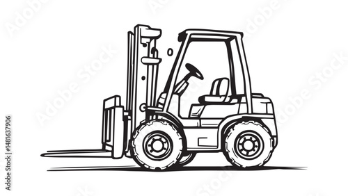 Forklift line art