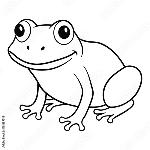Green Tree Frog illustration white background