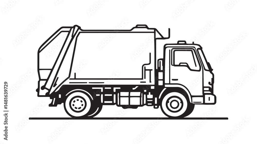 Garbage Truck line art Garbage Truck line art