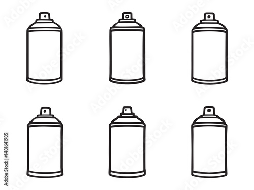 Clean Outline Icons of Spray Cans