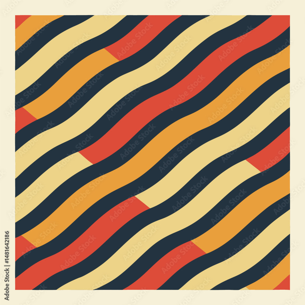 Vector geometric diagonal fabric waves seamless texture. Cream colour background. Vector geometric diagonal fabric waves seamless texture. Cream colour background.