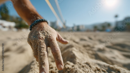 Beach Volleyball Hand in Sa...