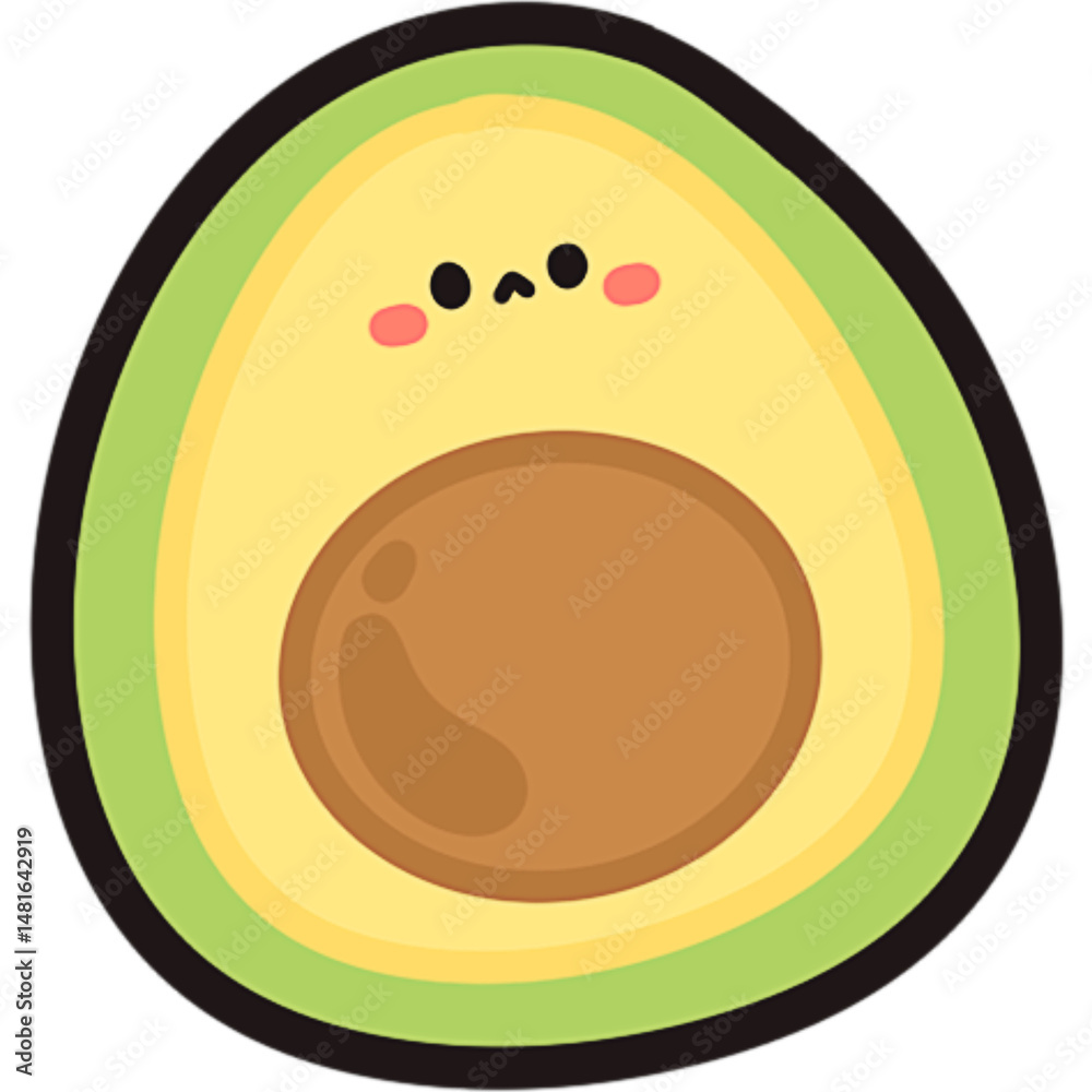 Obraz premium Cute fruits and vegetables Clipart