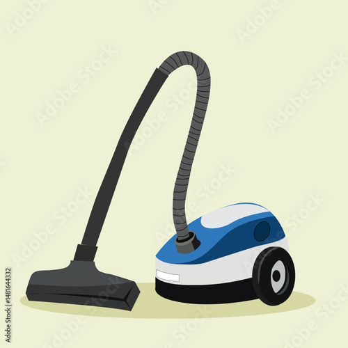 Vacuum cleaner icon in flat style. Clean machine sign business concept.