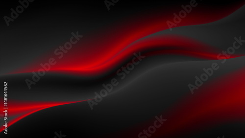 Abstract red black smooth blurred waves background