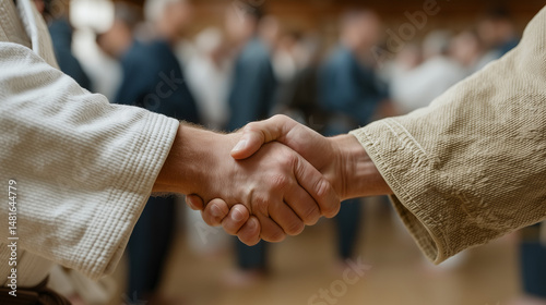 Handshake in Dojo: Two figu...