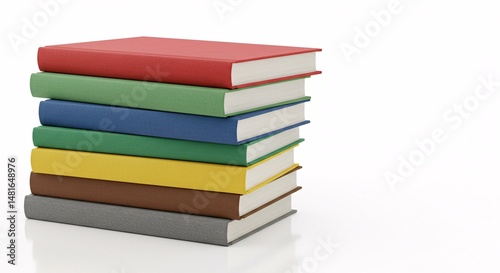 Wallpaper Mural Colorful Stack of Hardcover Books Isolated on a White Background Torontodigital.ca