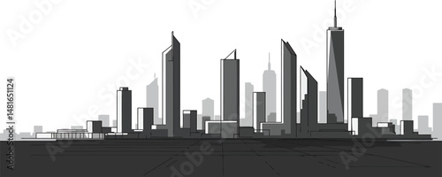 Minimalist Modern City Skyline