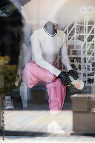  fashion Mannequins in fashion clothing shop,dress store,dress shop.