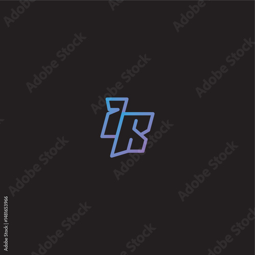 dinamyc line gaming concept monogram logo design letter amazing esport style IR