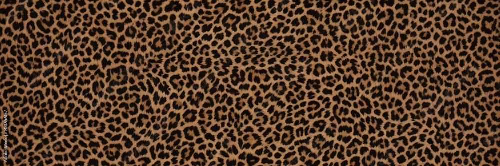 Seamless leopard print pattern in shades of brown and black, fur, background