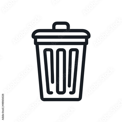 black trash can
