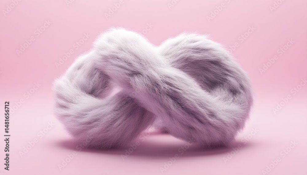 Abstract fluffy infinity symbol design against a pastel backdrop. Abstract fluffy infinity symbol design against a pastel backdrop.