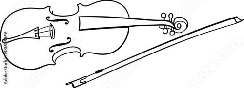 Minimalist Violin and Bow Vector